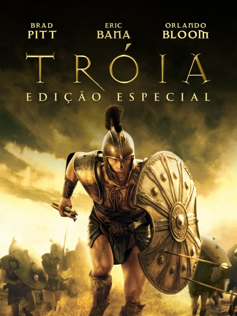 Poster do Filme Troia (2004) com Brad Pitt e Orlando Bloom