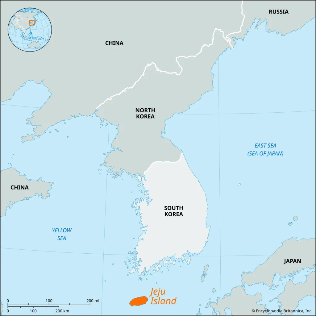 Jeju: cidade e ilha da Coreia do Sul, localizada ao sul do restante do país.