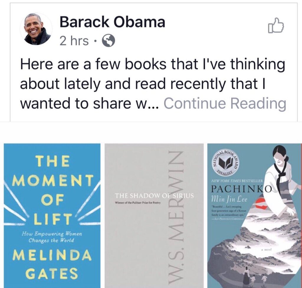 Barack Obama recomendou em 2019 a leitura do livro Pachinko (de 2017)